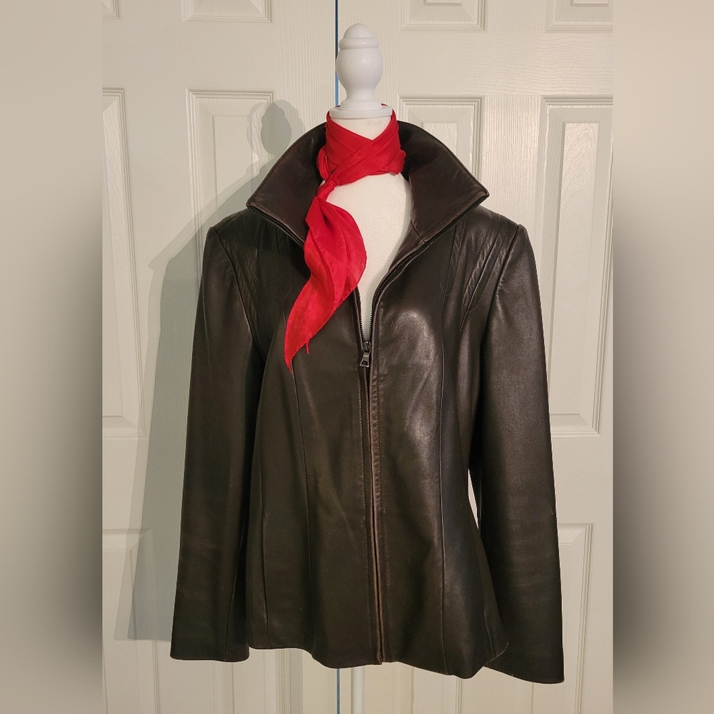 Avanti New York Women's Black Leather Jacket Size XL